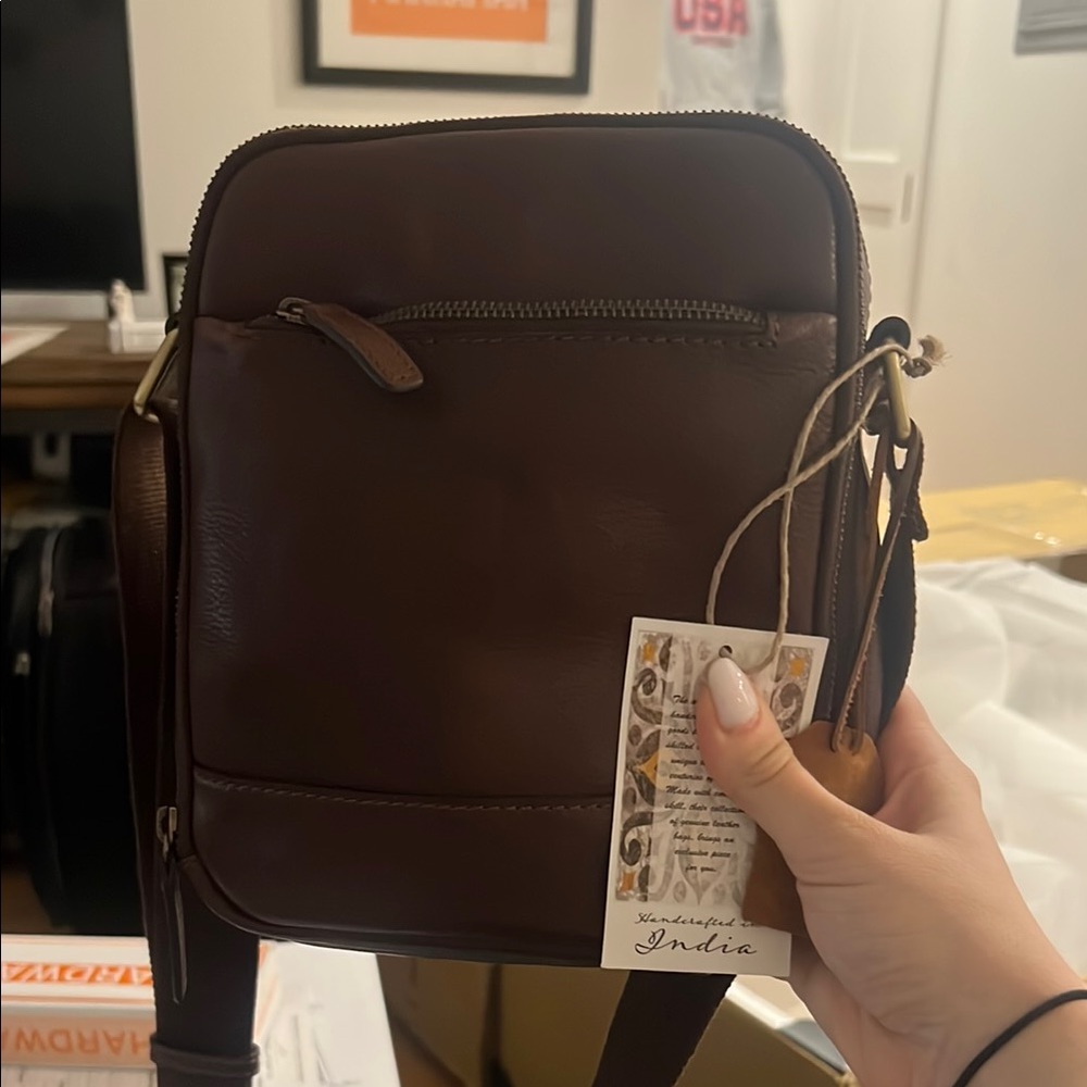 Brown Leather Crossbody Bag